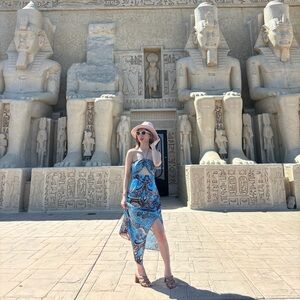 Topshop Blue and Brown Paisley Dress